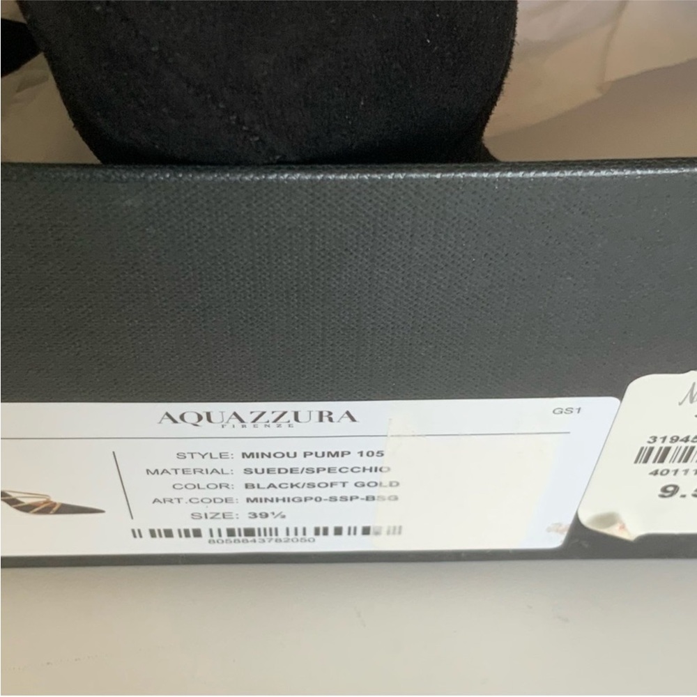 NIB Aquazzura Minou Metallic Suede Pump Heels Size 39.5 $795.00 - Picture 5 of 6